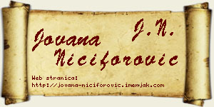 Jovana Nićiforović vizit kartica